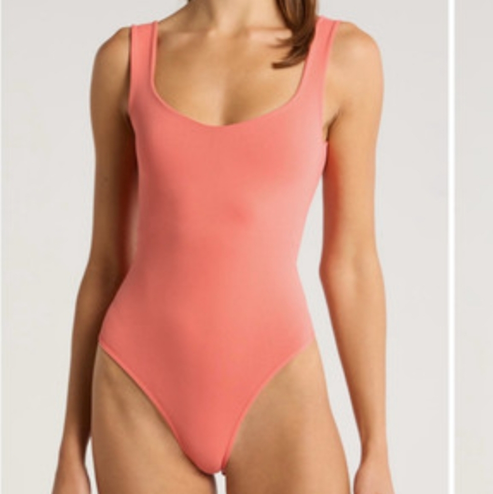 Free People Clean Lines Mid V-Neck Bodysuit